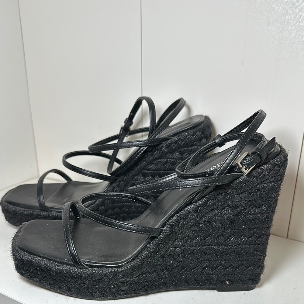 Madden Girl Black Strappy Heels - Picture 2 of 6